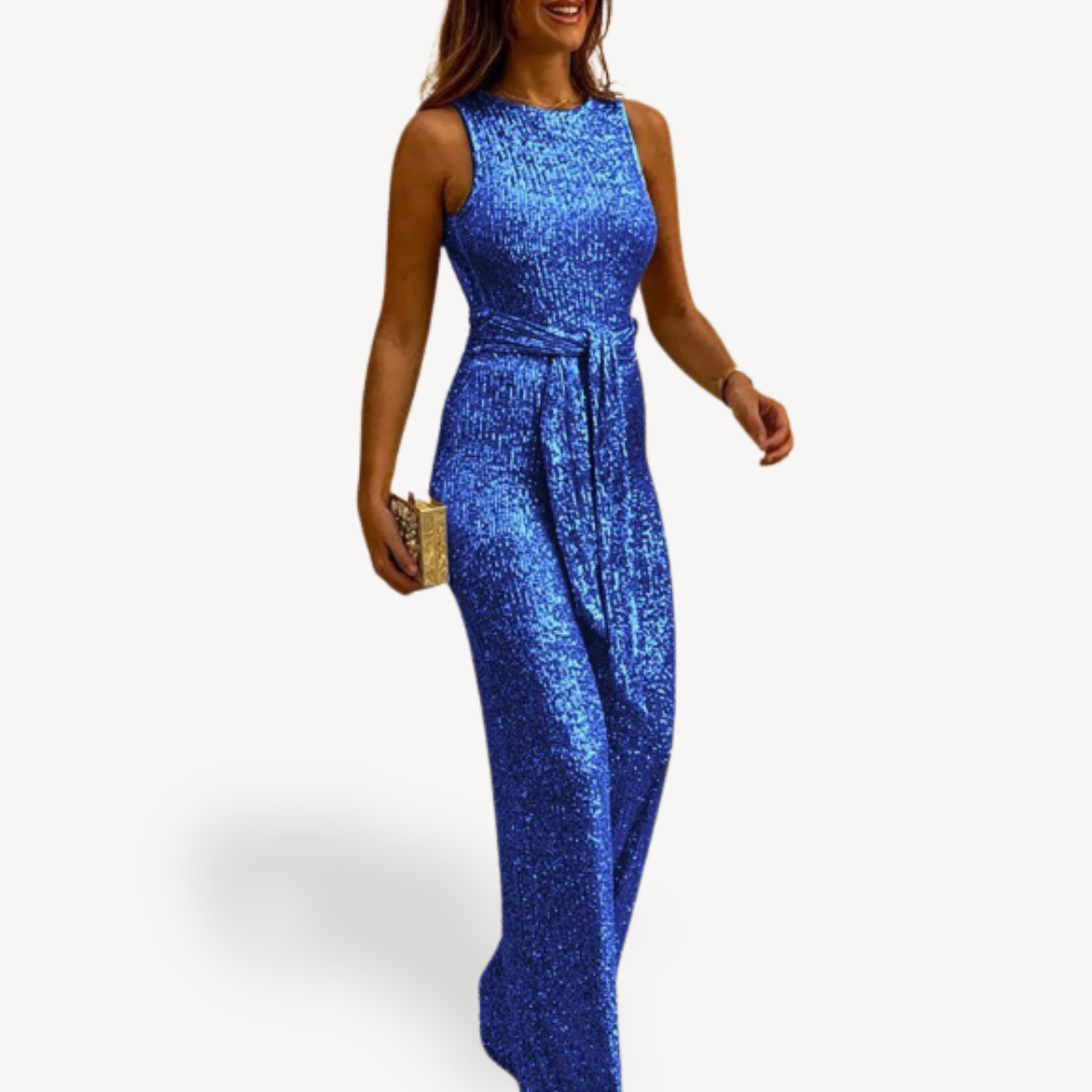 Loravelle | Women's Sequin Evening Gown – Sleeveless Maxi Dress