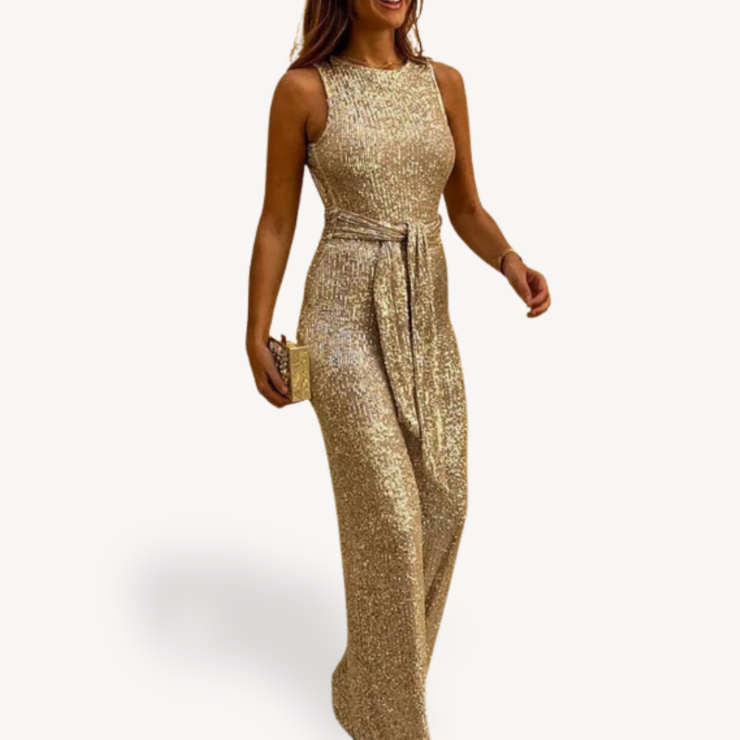 Loravelle | Women's Sequin Evening Gown – Sleeveless Maxi Dress