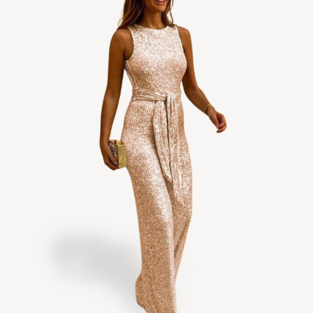 Loravelle | Women's Sequin Evening Gown – Sleeveless Maxi Dress