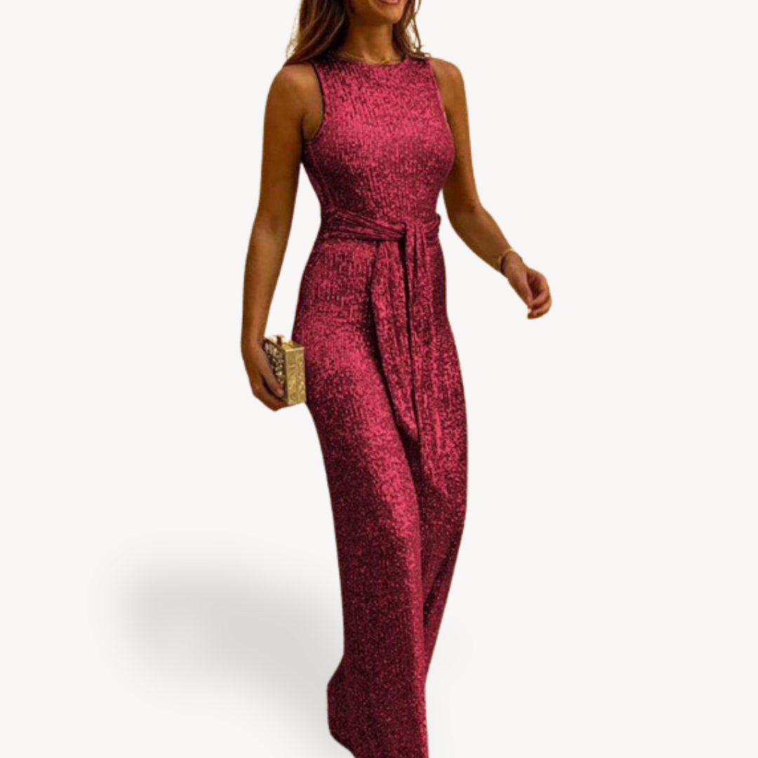 Loravelle | Women's Sequin Evening Gown – Sleeveless Maxi Dress